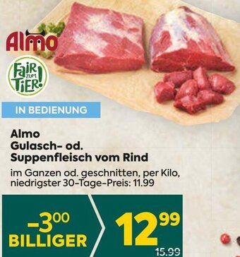 Billa Almo Gulasch-od. Suppenfleisch vom Rind Angebot