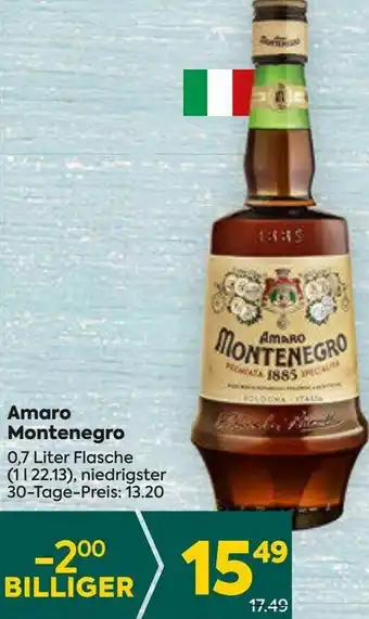 Billa Amaro Montenegro 0,7 Liter Angebot