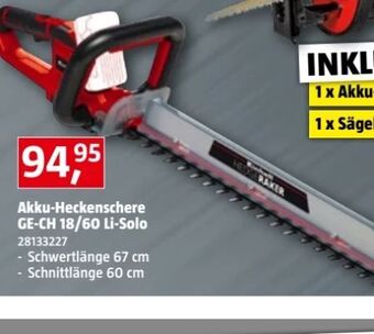 Bauhaus Akku-heckenschere ge-ch 18-60 li solo Angebot