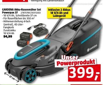 Bauhaus Akku-rasenmäher set powerpax 37 Angebot