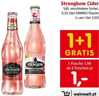 Interspar Strongbow Cider 0,33 Liter Angebot