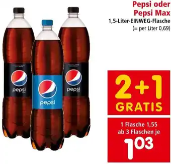 Interspar Pepsi oder Pepsi Max 1,5 Liter Angebot