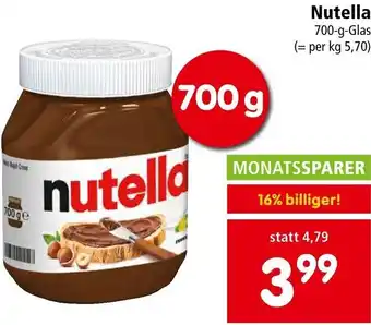 Interspar Nutella 700g Angebot