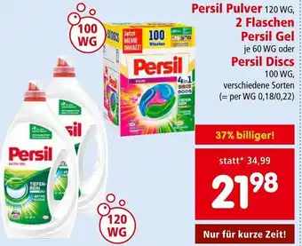 Interspar Persil Pulver 120 WG,2 Flaschen Persil Gel 60 WG oder Persil Discs 100 WG Angebot