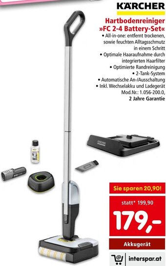 Interspar Kärcher Hartbodenreiniger FC 2-4 Battery-Set Angebot