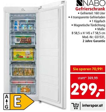 Interspar Nabo Gefrierschrank Angebot