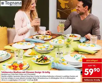 Interspar Tafelservice Madison mit Zitronen Design 18-teilig Angebot