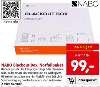 Interspar Nabo Blackout Box, Notfallpaket Angebot