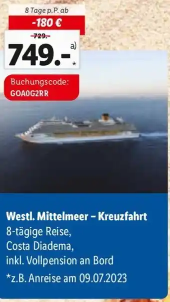 Lidl Westl. Mittelmeer-Kreuzfahrt Angebot