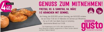 Sutterlüty 1/2 Hähnchen mit Semmel Angebot