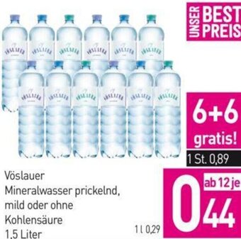 Sutterlüty Vöslauer Mineralwasser prickelnd mild oder ohne Kohlensäure 1,5 Liter Angebot