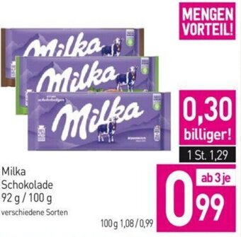 Sutterlüty Milka Schokolade 92 g/ 100 g Angebot