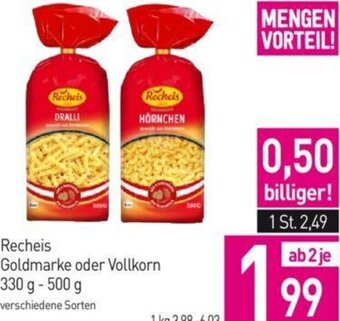Sutterlüty Recheis Goldmarke oder Vollkorn 330 g- 500 g Angebot
