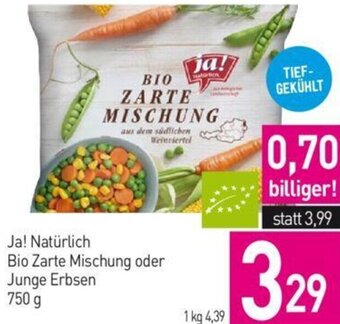 Sutterlüty Ja! Natürlich Bio Zarte Mischung oder Junge Erbsen 750 g Angebot