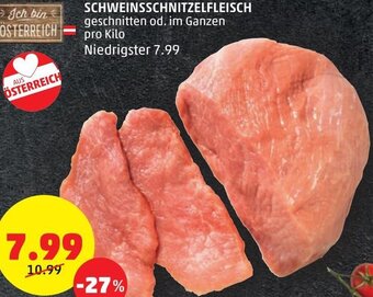 PENNY Schweinsschnitzelfleisch pro kilo Angebot