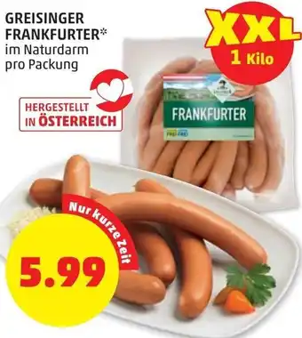 PENNY Greisinger Frankfurter pro Packung Angebot
