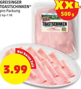 PENNY Greisinger Toastschinken pro Packung Angebot