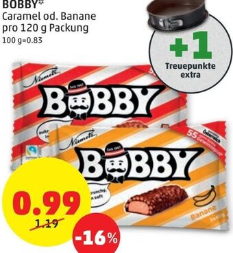 PENNY Bobby Caramel od. Banane 120 g Angebot