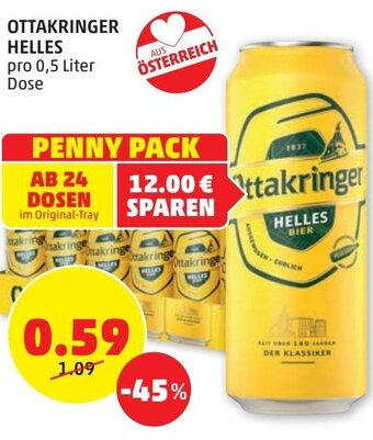 PENNY Ottakringer Helles 0,5 Liter Angebot