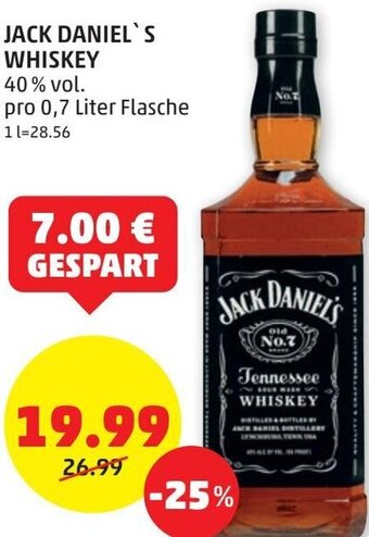 PENNY Jack Daniel's Whiskey 0,7 Liter Angebot