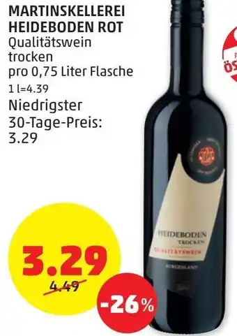 PENNY Martinskellerei Heideboden Rot 0,75 Liter Angebot