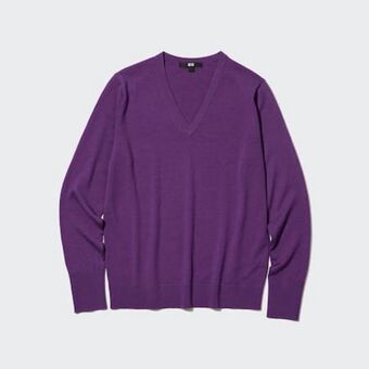UNIQLO 100% extra fine merino v neck jumper Angebot