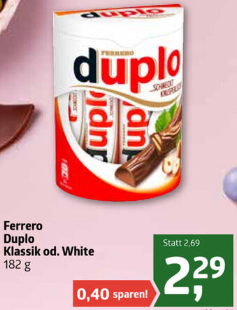 ADEG Ferrero Duplo Klassik od. White 182 g Angebot