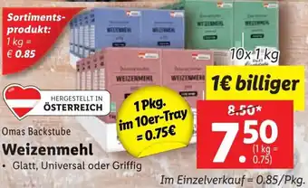 Lidl Omas Backstube Weizenmehl 10x 1 kg Angebot