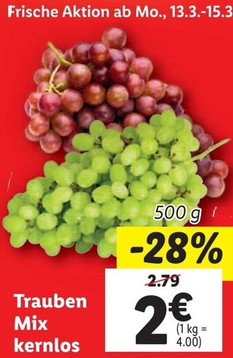 Lidl Trauben Mix Kernlos 500 g Angebot