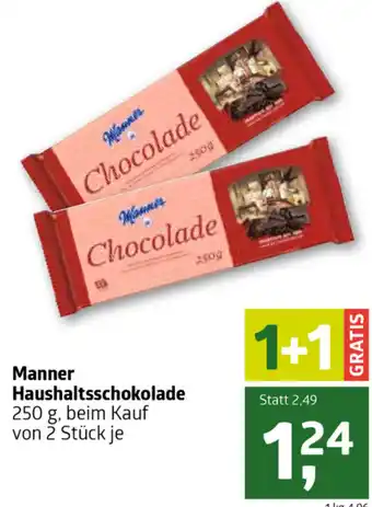 ADEG Manner Haushaltsschokolade 250 g von 2 Stück je Angebot