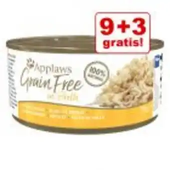 Zooplus 9 + 3 gratis! 12 x 70 g applaws grainfree in broth oder gravy Angebot