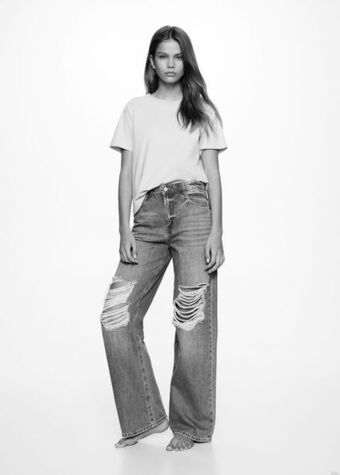 Mango Wideleg jeans mit zierrissen Angebot