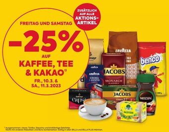 Billa Kaffee, Tee & Kakao Angebot