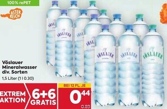 Billa Vöslauer Mineralwasser div. Sorten 1,5 Liter Angebot