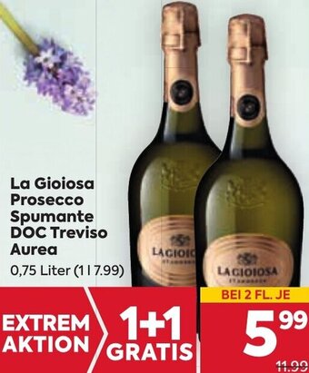 Billa La Gioiosa Prosecco Spumante DOC Treviso Aurea 0,75 Liter Angebot