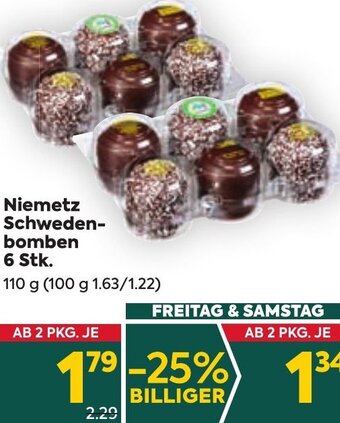 Billa Niemetz Schwedenbomben 6 Stk. 110 g Angebot