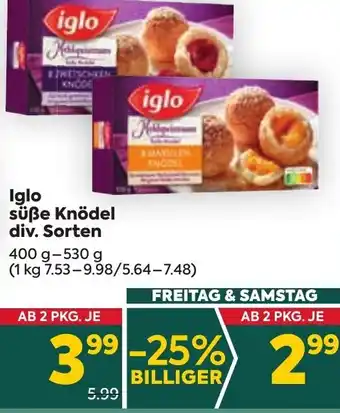 Billa Iglo Süße Knödel div. Sorten 400g- 530 g Angebot