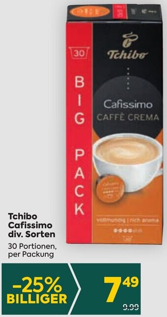 Billa Tchibo Cafissimo div. Sorten 30 Portionen Angebot