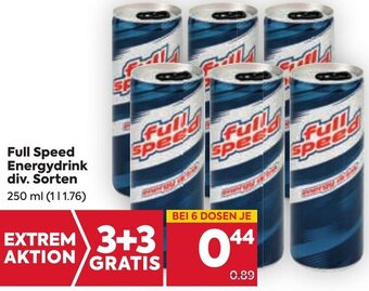 Billa Full Speed Energydrink div. Sorten 250 ml Angebot