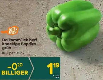 Billa Da Komm' ich her! Knackige Paprika grün Angebot