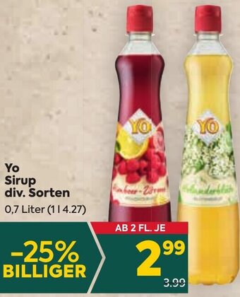 Billa Yo Sirup div. Sorten 0,7 Liter Angebot