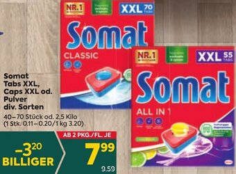 Billa Somat Tabs XXL Caps XXL od. Pulver div. Sorten 40-70 Stk. Angebot