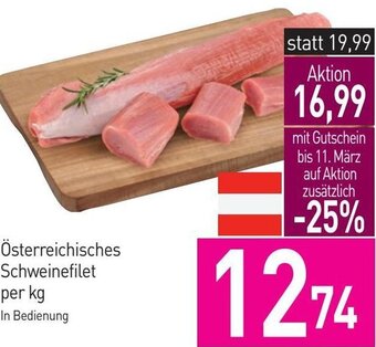 Sutterlüty Österreichisches Schweinefilet per kg Angebot