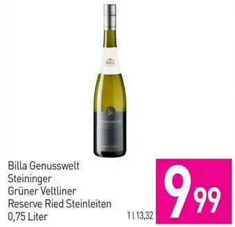 Sutterlüty Billa Genusswelt Steiniger Grüner Veltliner Reserve Ried Steinleiten 0,75 Liter Angebot