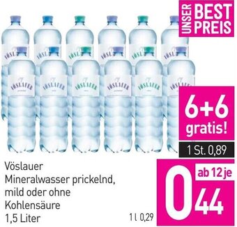 Sutterlüty Vöslauer Mineralwasser prickelnd, mild oder ohne Kohlensäure 1,5 Liter Angebot