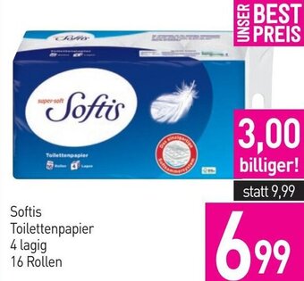 Sutterlüty Softis Toilettenpapier 4 lagig 16 Rollen Angebot