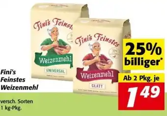 Nah&Frisch Fini's Feinstes Weizenmehl 1 kg Angebot