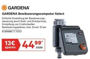 Lagerhaus Gardena Bewässerungscomputer Select Angebot