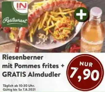 Interspar Riesenberner Mit Pommes Frites + Gratis Almdudler Angebot