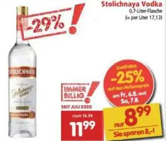 Interspar Stolichnaya Vodka Angebot